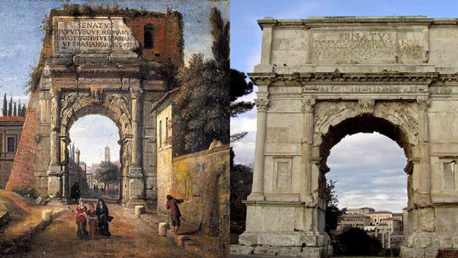 Restauração do Arco de Tito, em Roma, na Itália.