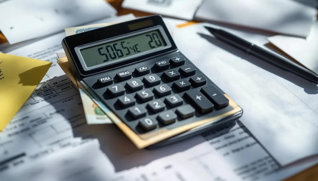 Cálculo do ITCMD e dos limites de isenção Calculadora sobre notas de real ao lado de documentos de herança