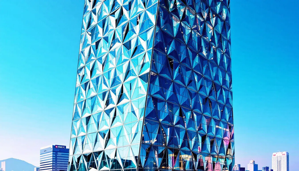 A imagem mostra a vista externa do HSBC Building em Hong Kong, destacando sua estrutura modular distinta, projetada por Norman Foster e sua equipe da Foster Partners. O edifício, com sua arquitetura inovadora, se ergue imponente no ambiente urbano da cidade, refletindo o estilo moderno e sustentável típico dos projetos do arquiteto.