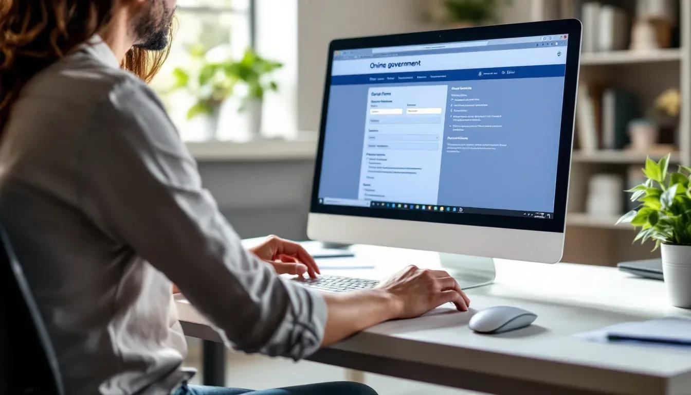 Declaração do ITCMD pela internet Pessoa preenchendo no computador a declaração do ITCMD em um sistema estadual