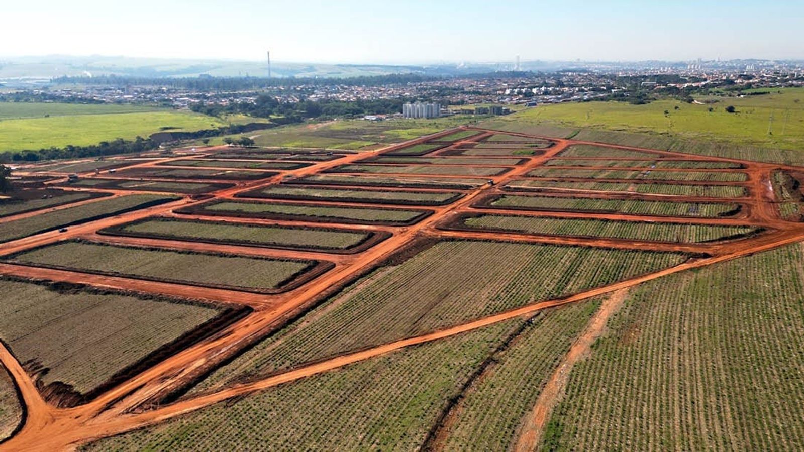 Fotografia aérea de loteamento.