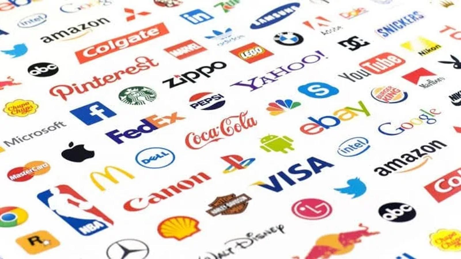 Colagem de várias logos famosas mundialmente.