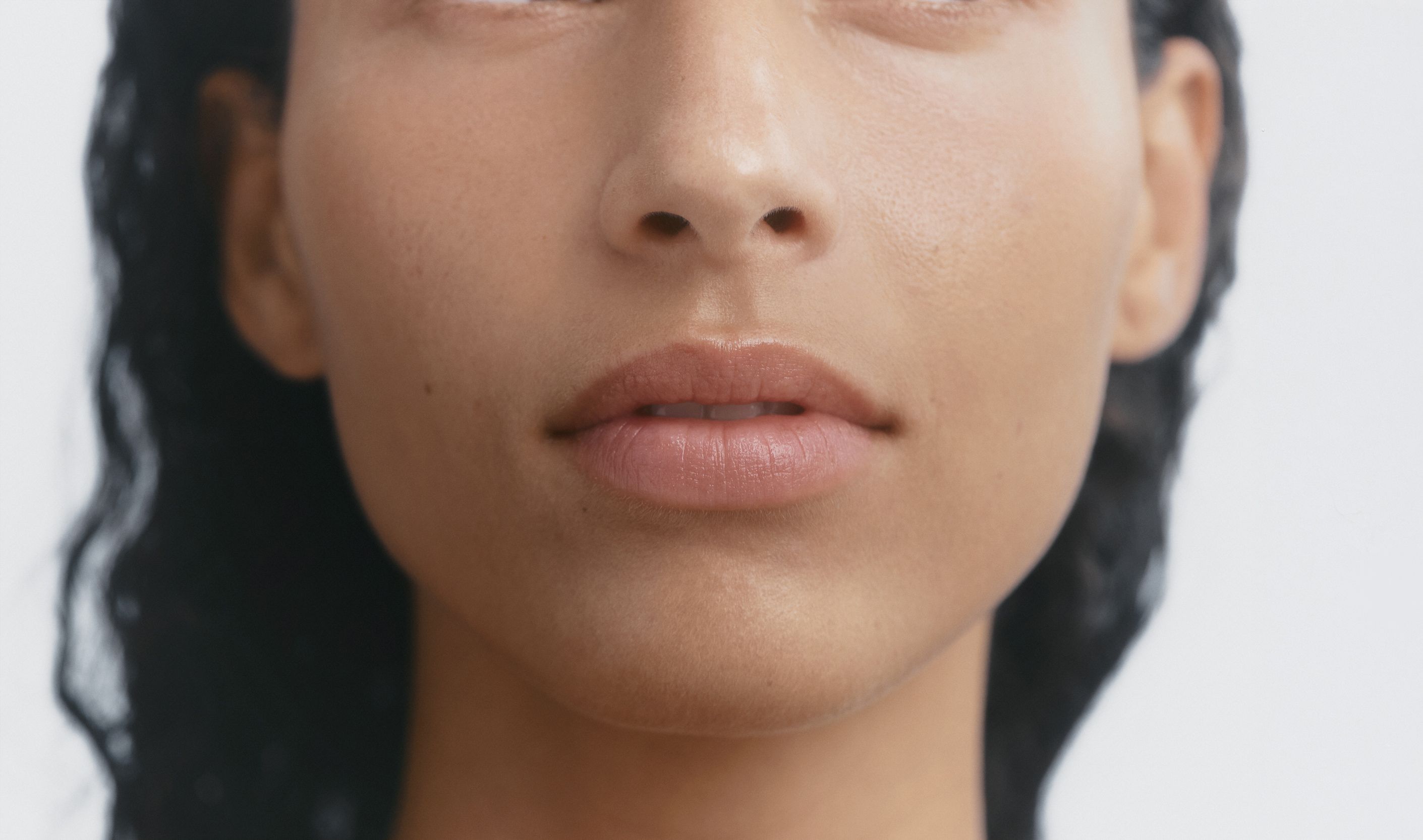 A womans face close up