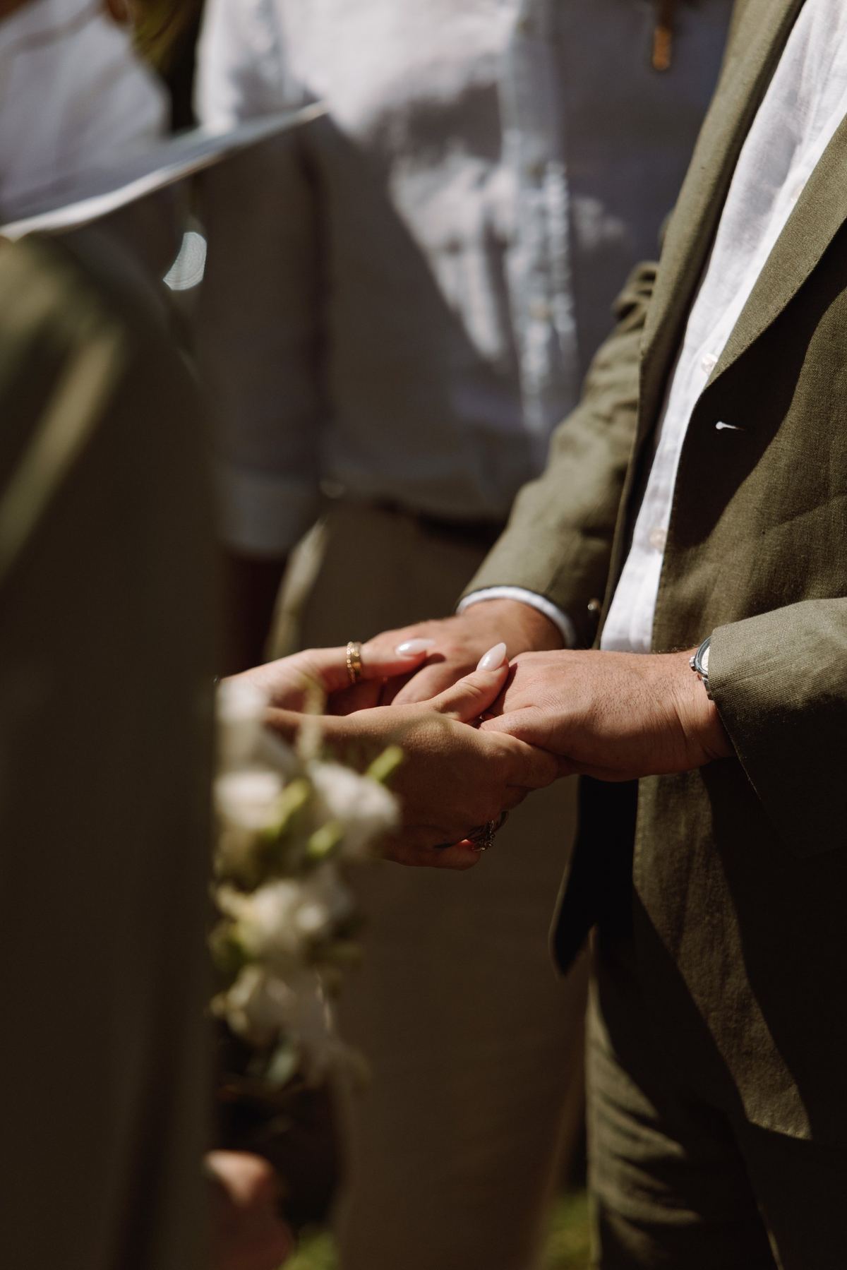 Close up of hands being joined during a Bermuda wedding ceremony