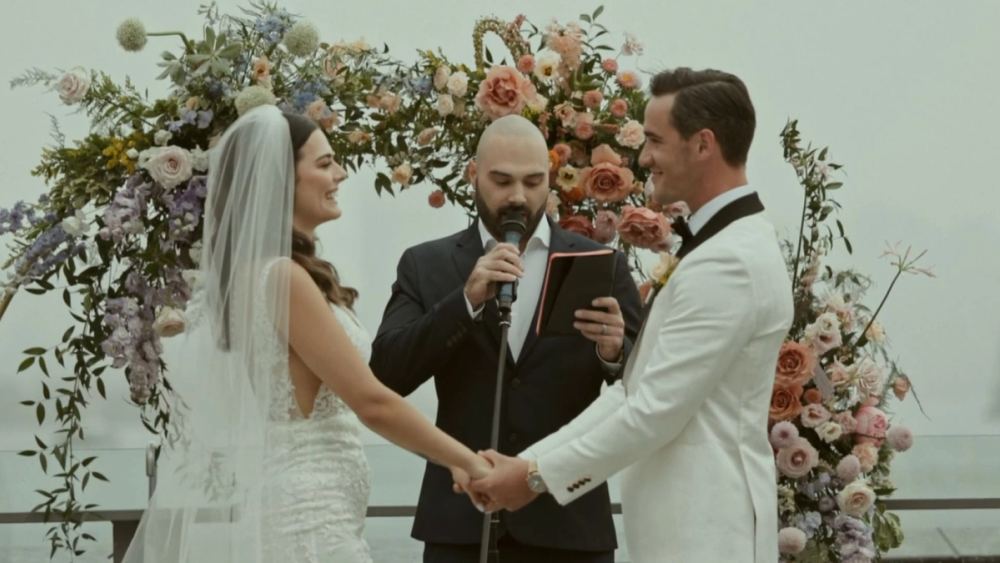 Still frame from the Tessa & Conar wedding film