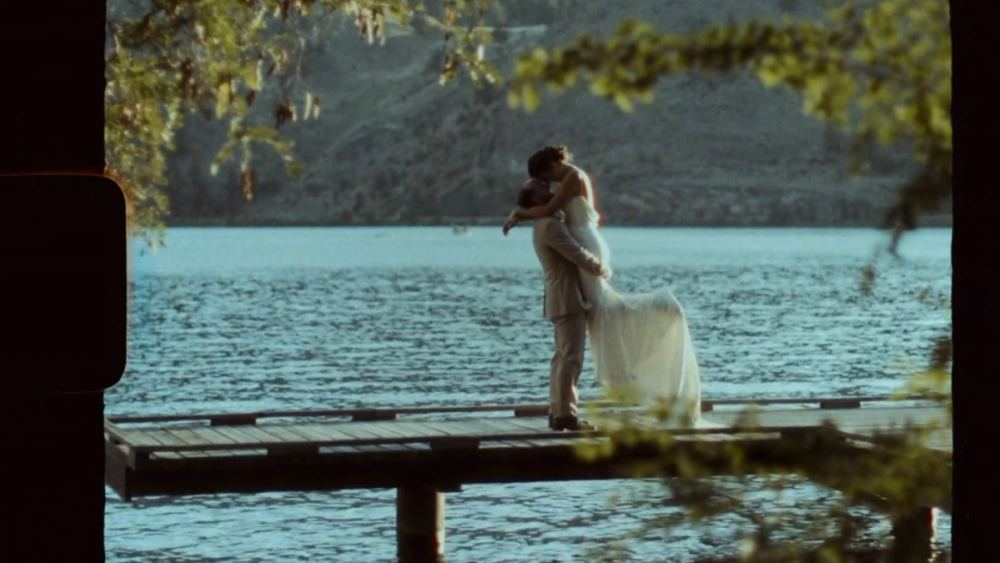 Still frame from the Charlotte & Ross wedding film