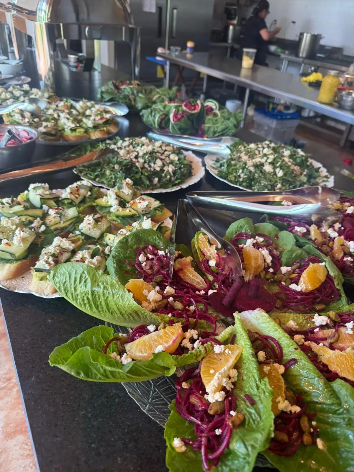 A dish prepared by guests during the farm-to-table experience