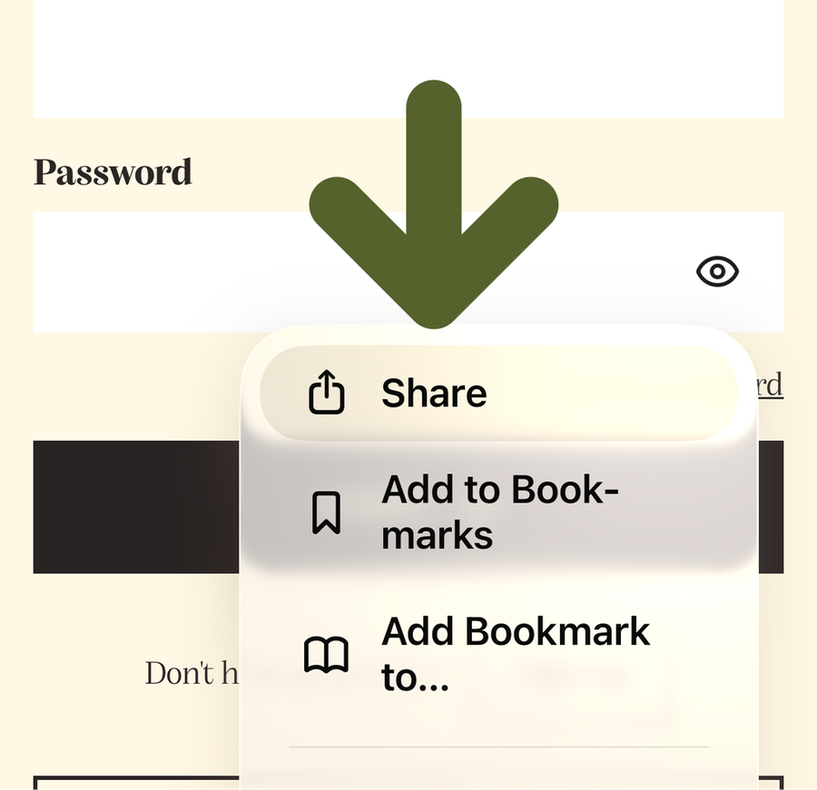 iPhone sharing menu for "Order from Camillas" with options including Add Bookmark, Print, Open in Chrome, and Save to Dropbox.