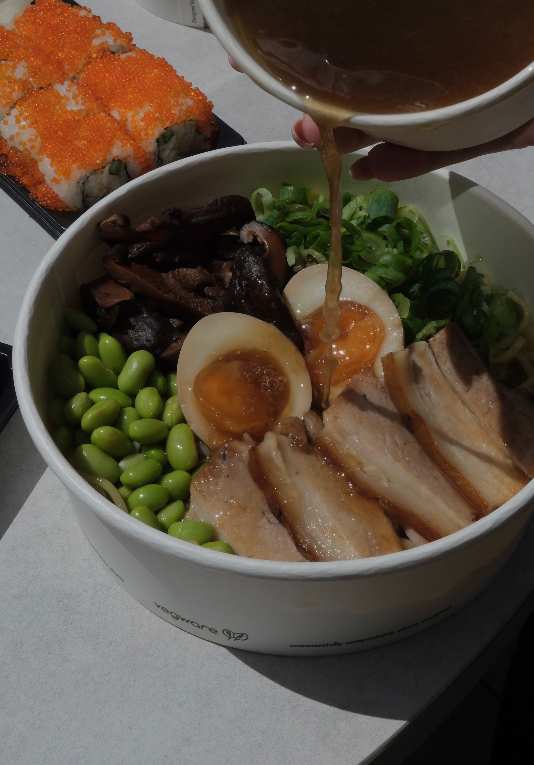 A ramen noodle soup 
