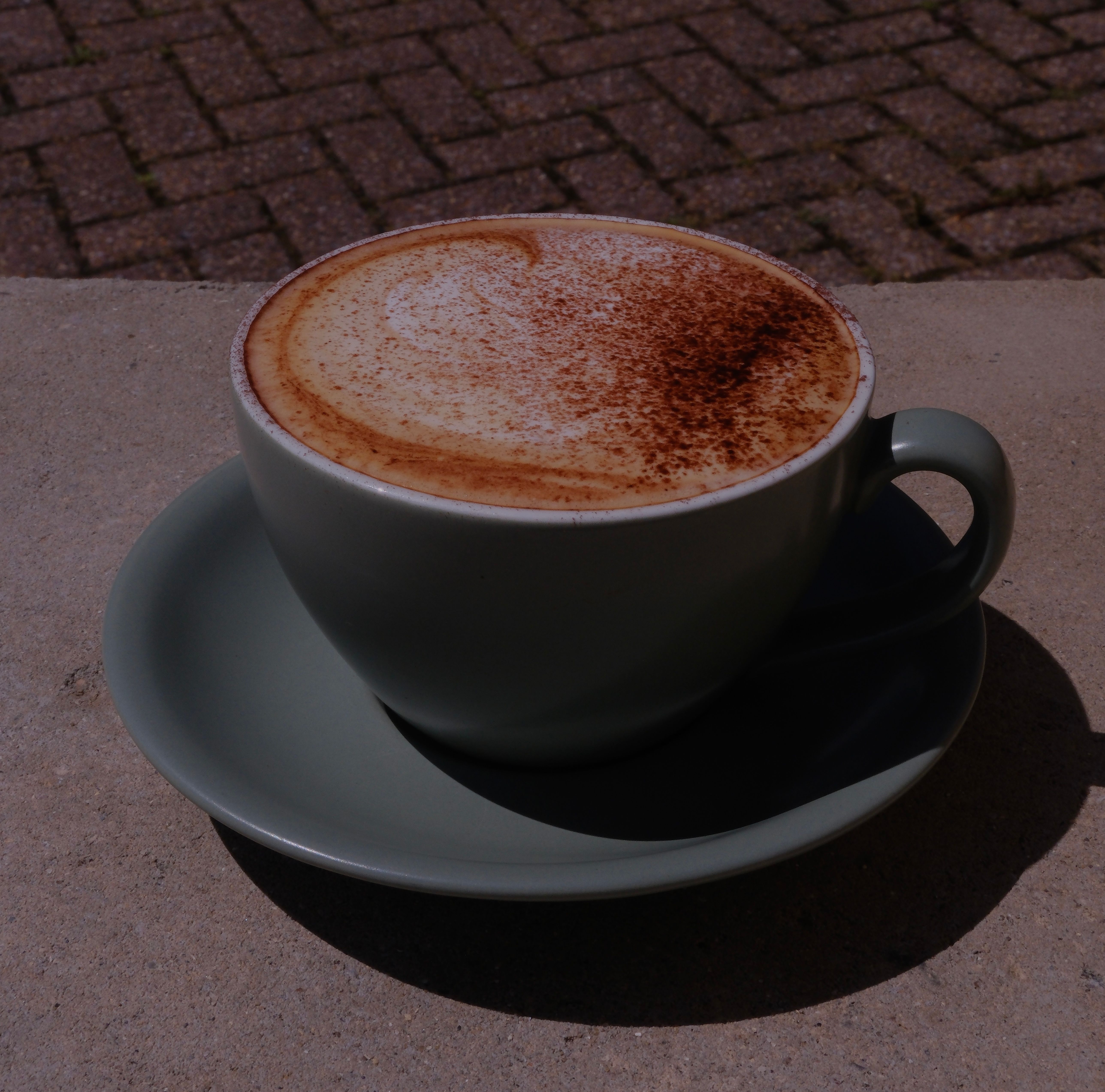 A cappuccino with foamed milk in a cup
