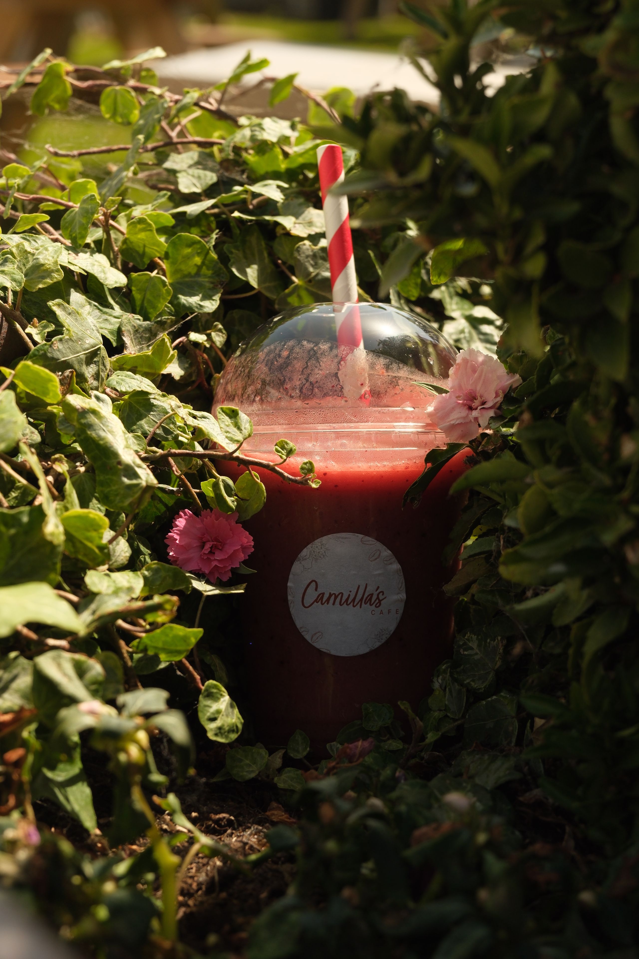 An acai berry smoothie in a glass