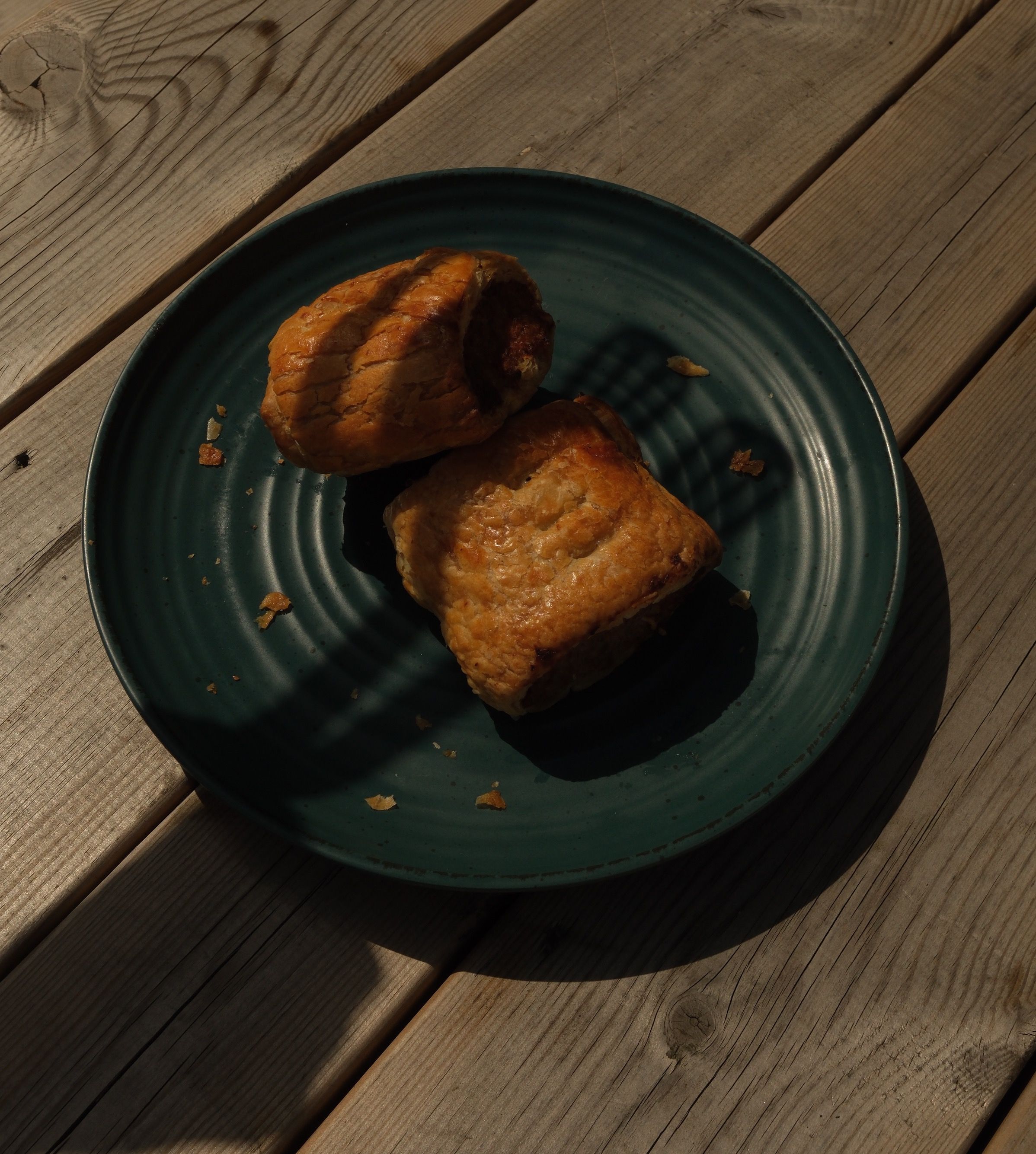 A homemade plain sausage roll