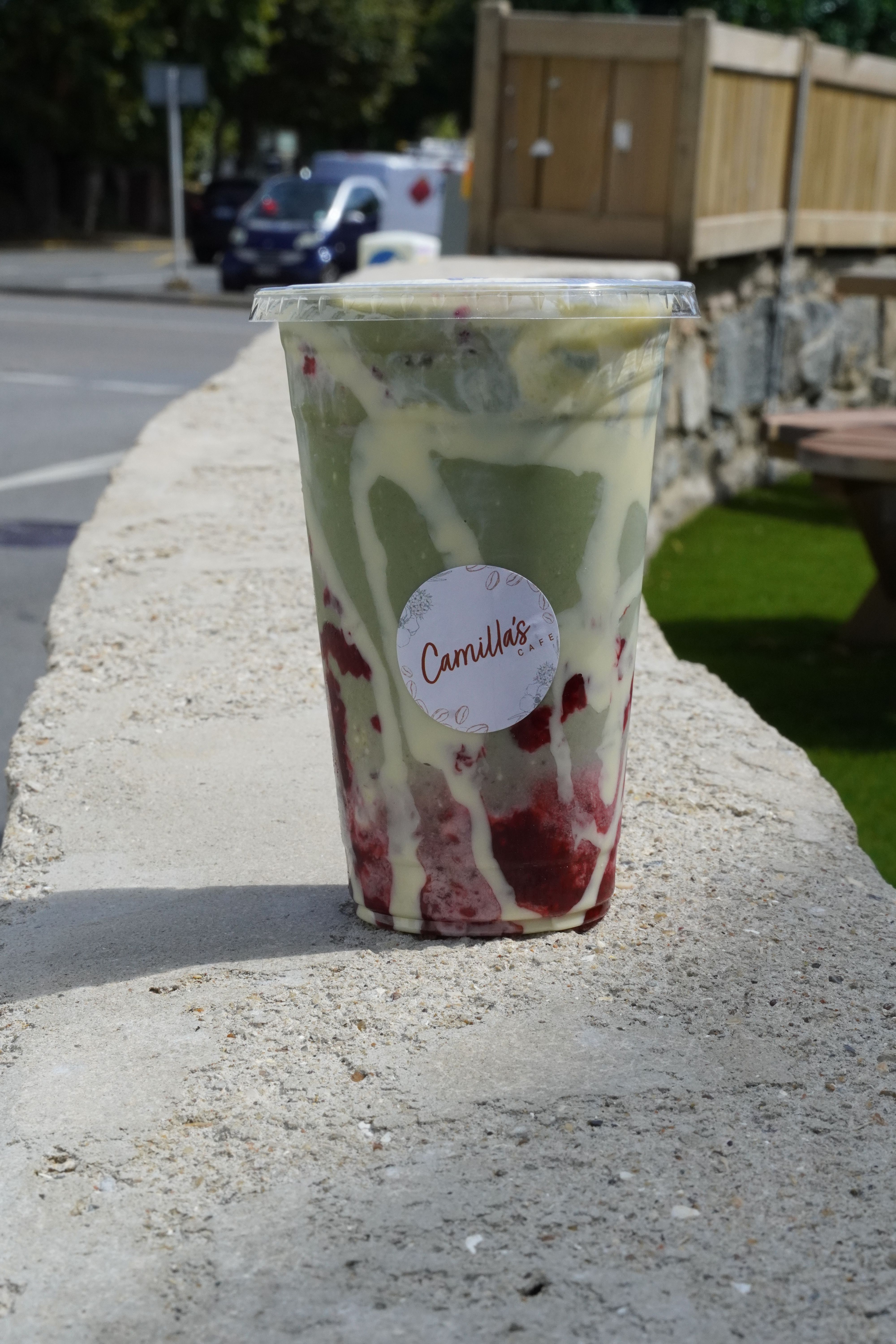 Raspberry white chocolate matcha