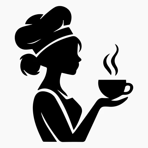 Silhouette of woman making coffee