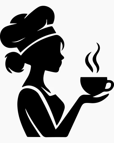 Silhouette of woman making coffee