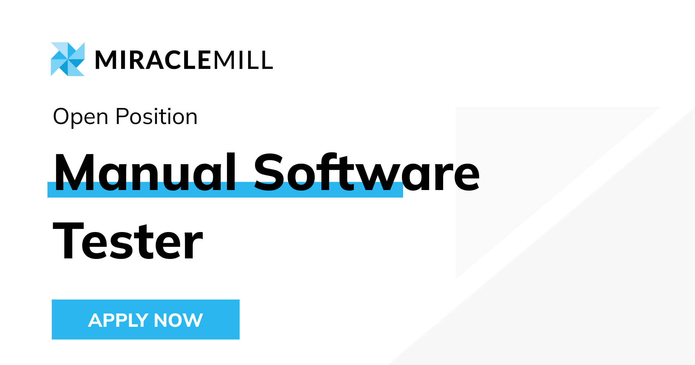 Manual Software Tester Miracle Mill