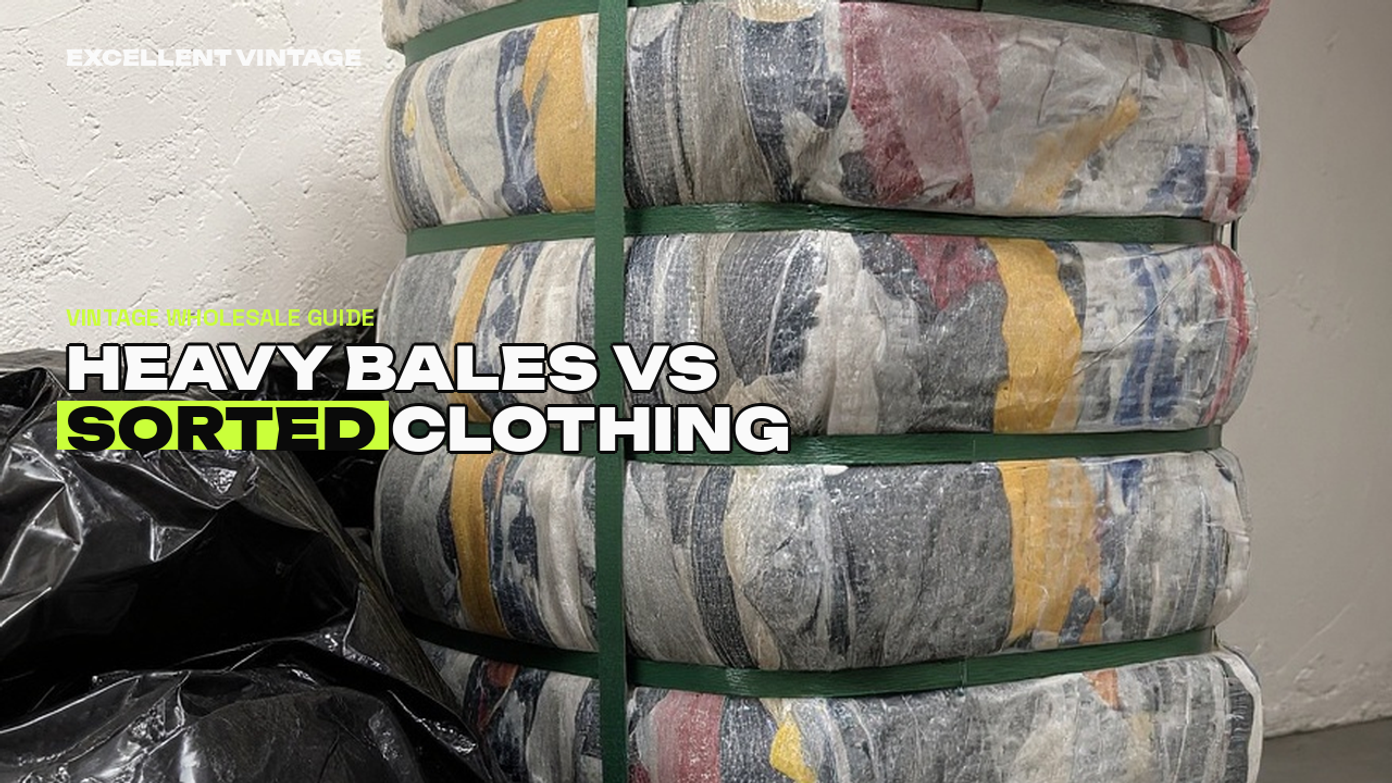 Compressed heavy bale of secondhand clothing at Excellent Vintage in Bovenkarspel