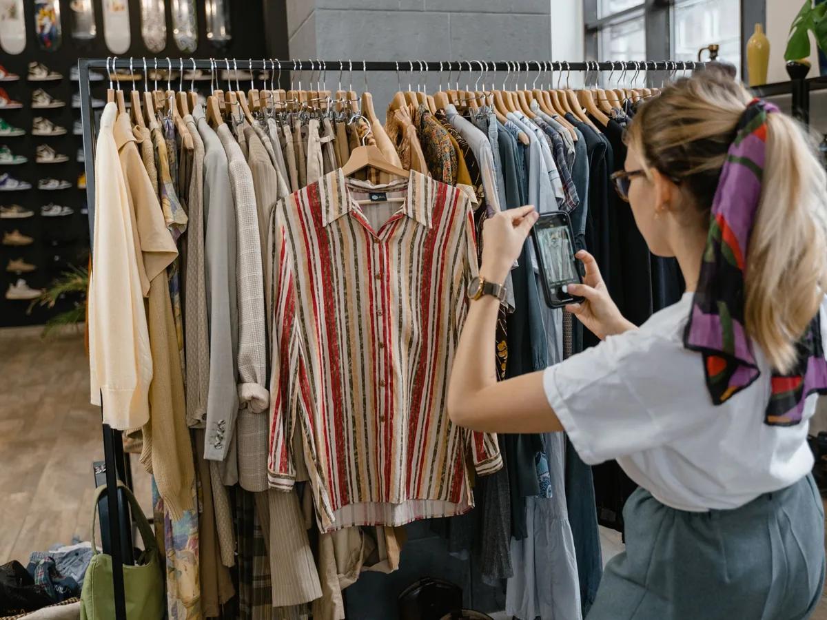 Photographing clothing for selling on Vinted