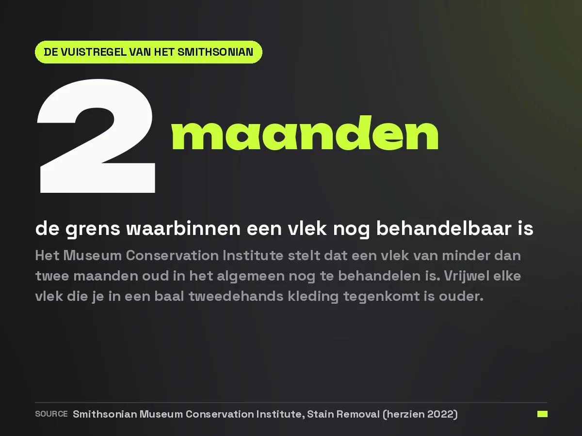 Infographic: volgens het Smithsonian is een vlek van minder dan twee maanden oud in het algemeen nog behandelbaar