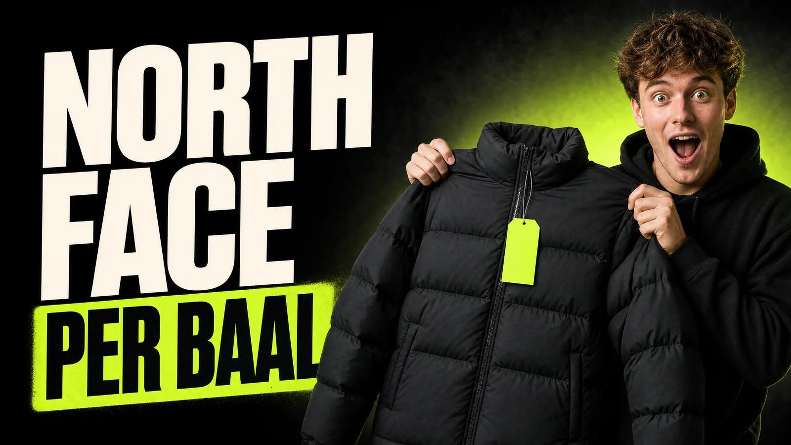 Jonge reseller met een vintage North Face pufferjas — North Face per baal inkopen bij Excellent Vintage in Bovenkarspel