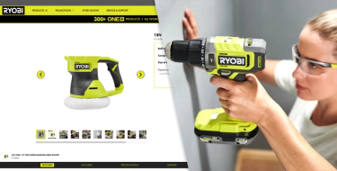 Ryobi tools webpage
