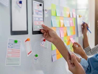 Sticky-notes on a whiteboard