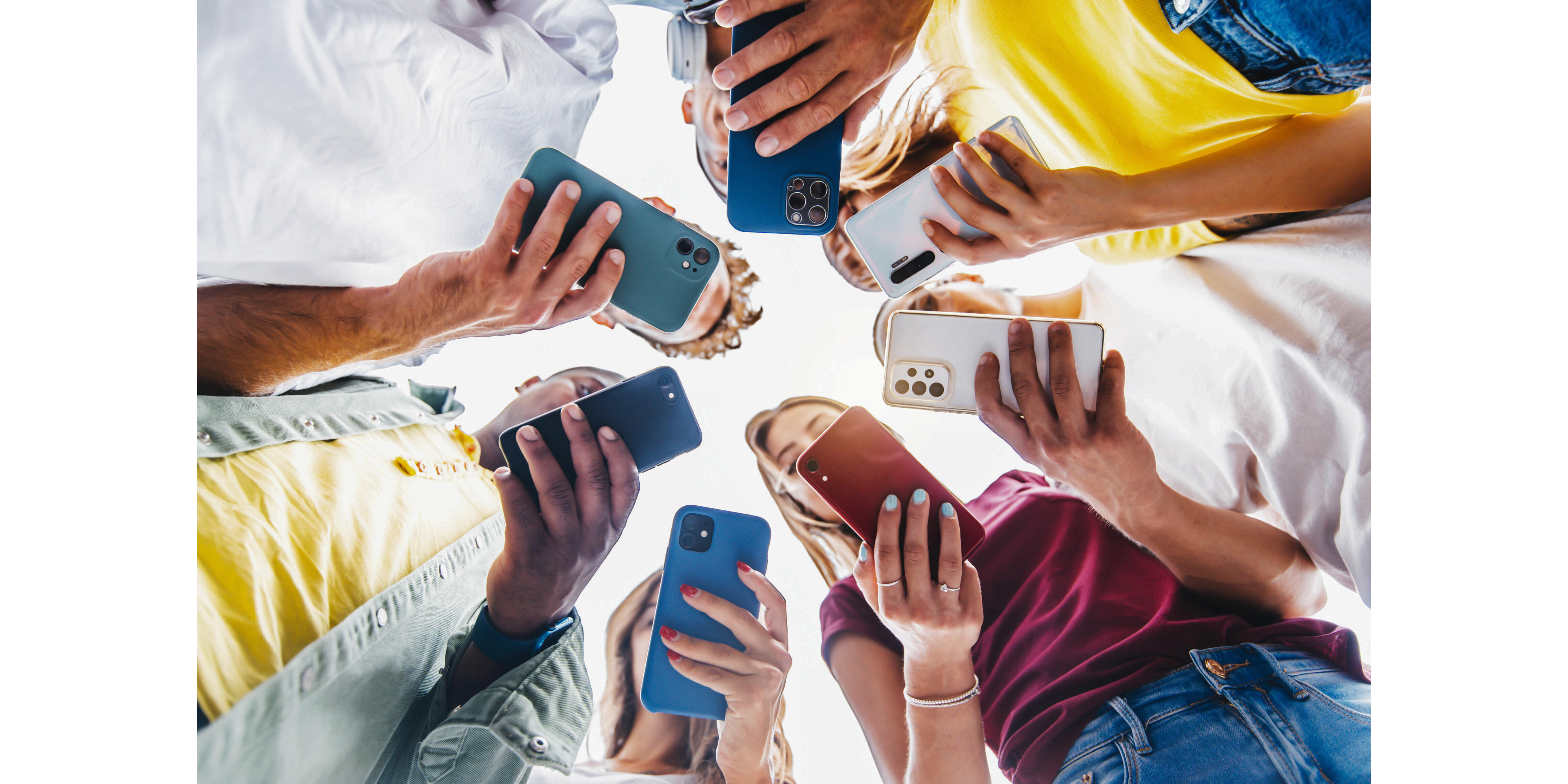 group of people on their phones