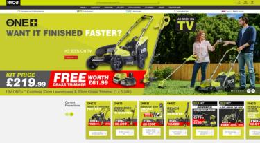 Ryobi tools webpage