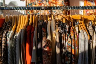 vintage clothes on the rack
