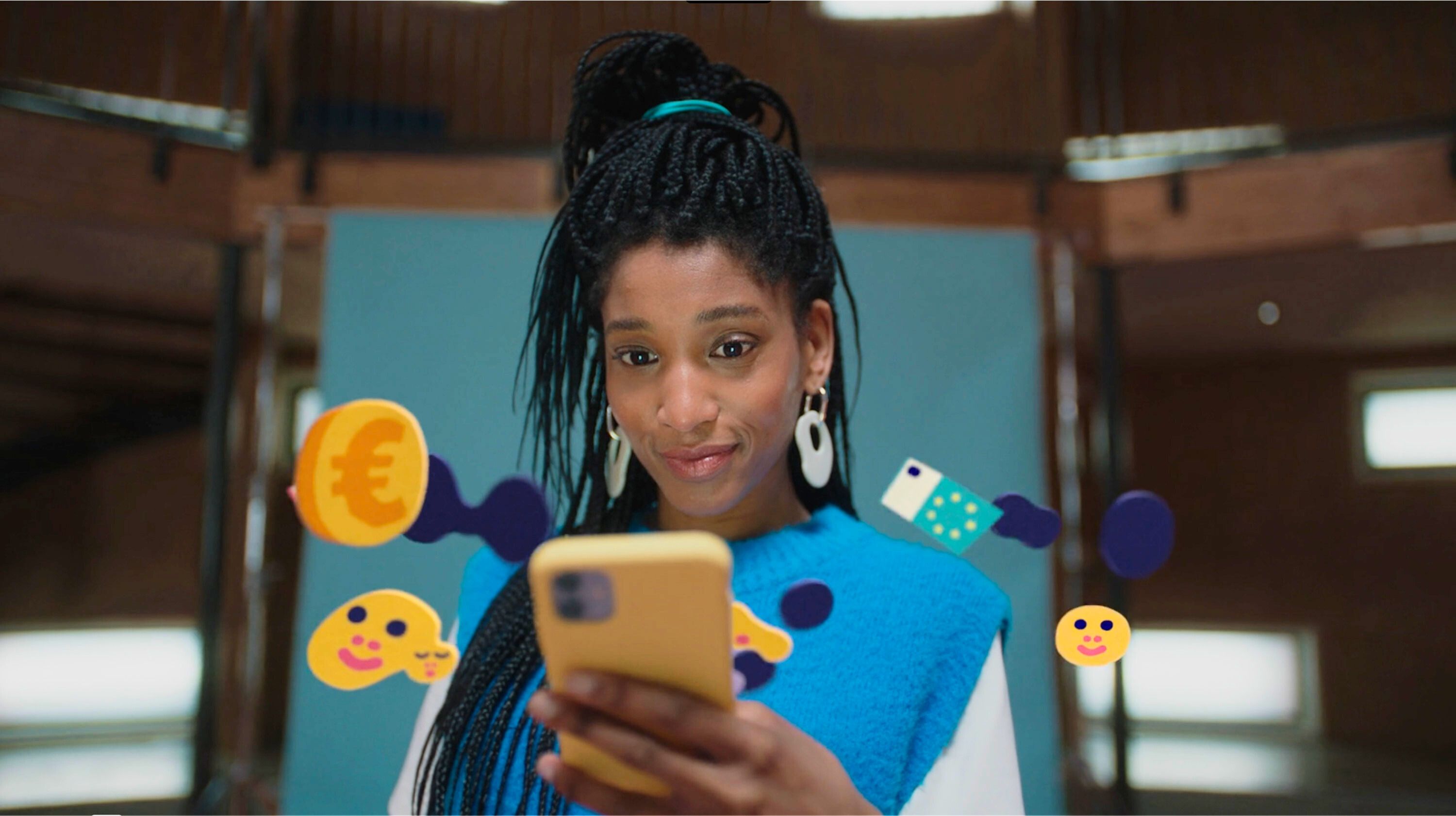 Lady looking at mobile