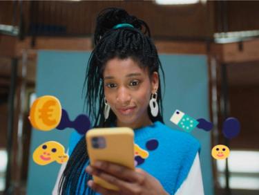 Lady looking at mobile