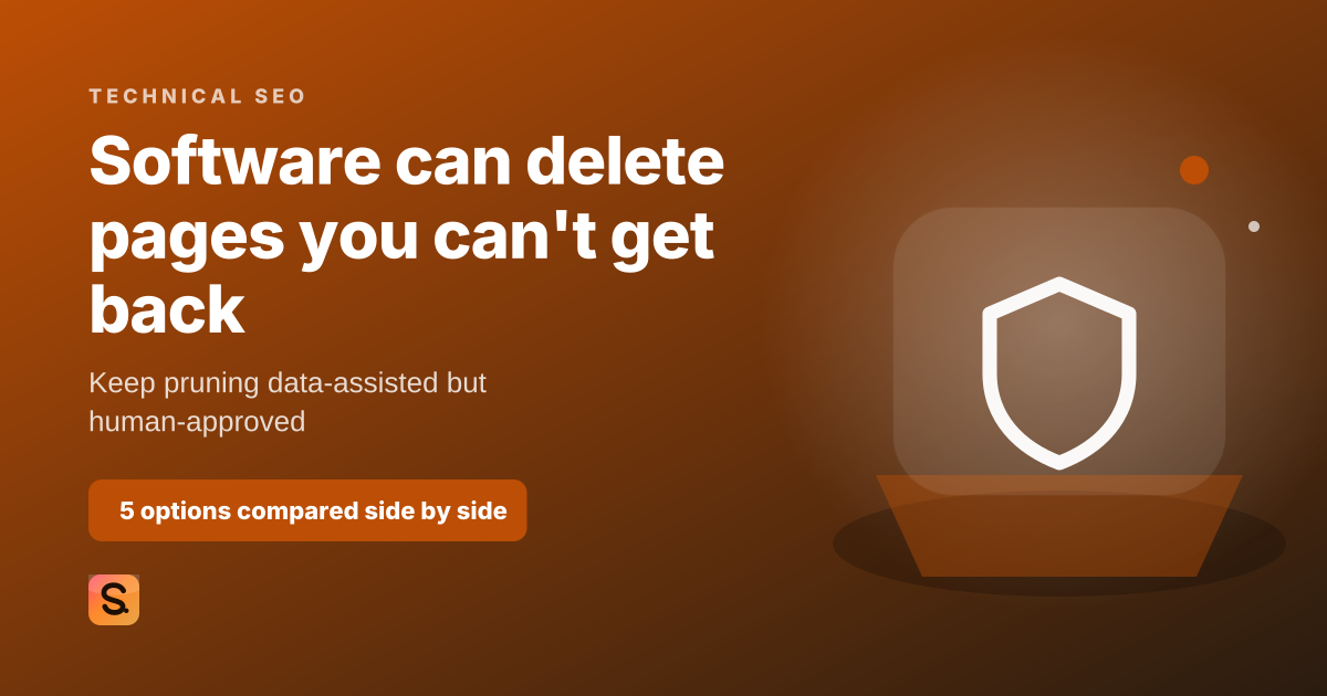 Should You Let an SEO Tool Auto-Delete Your Pages?, the cover image for Satiara