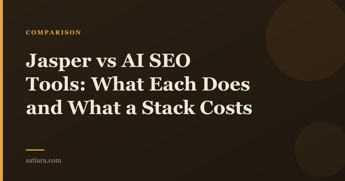 Jasper vs AI SEO Tools: What Each Does and What a Stack Costs