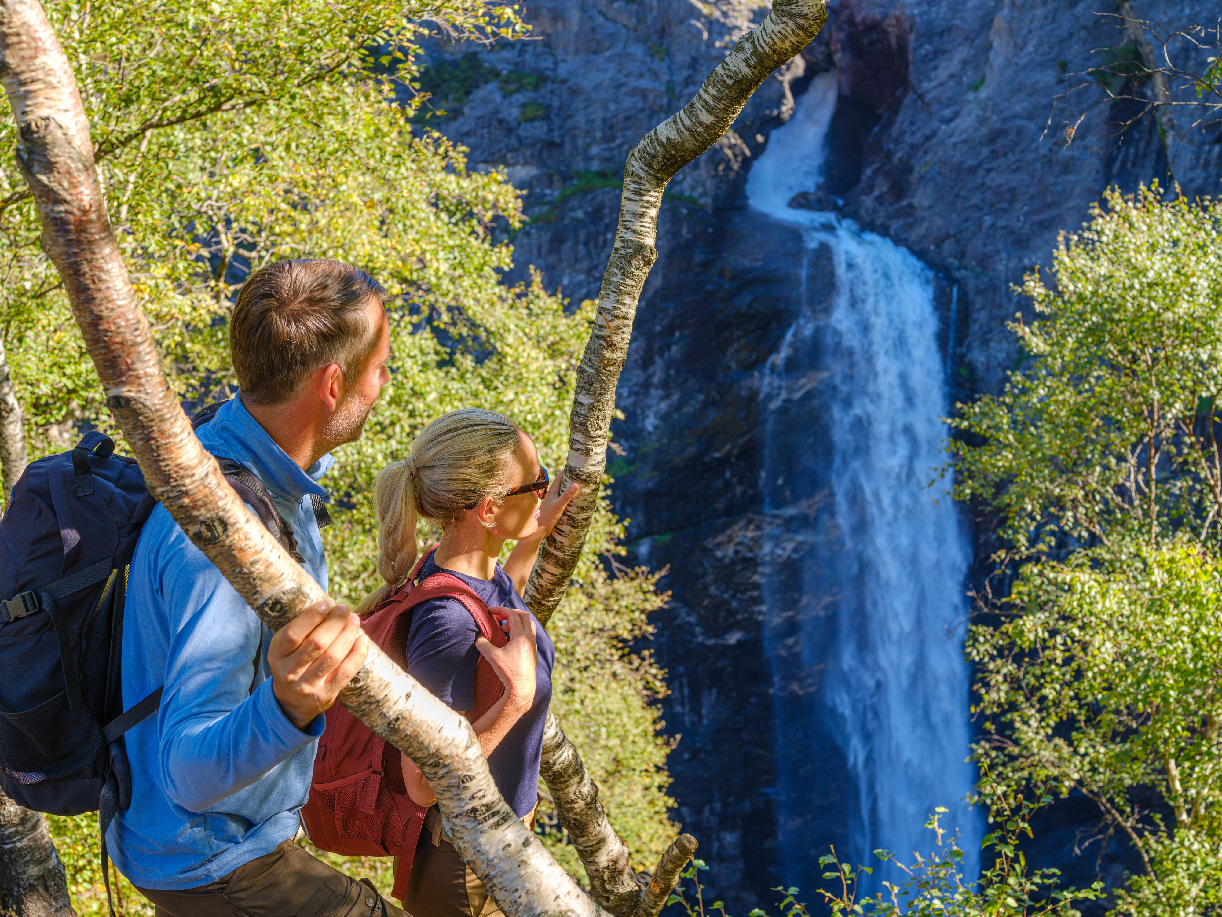 Månafossen waterfall from the viewpoint