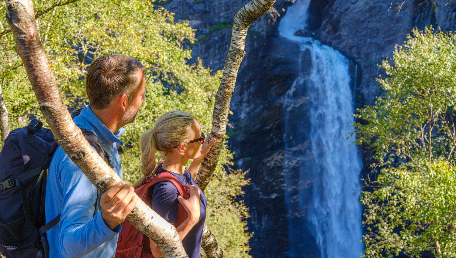 Månafossen waterfall from the viewpoint