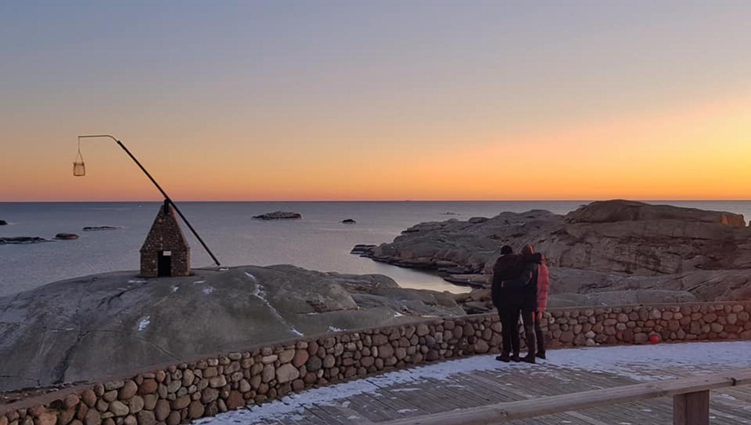 Verdens Ende med vippefyret og solnedgang