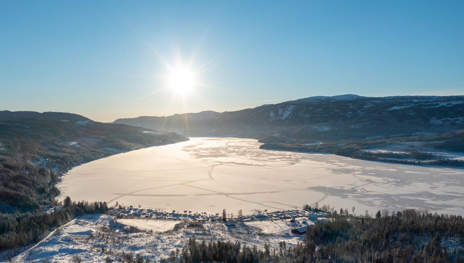Buttingsrud Camping, Ringerike, vinter