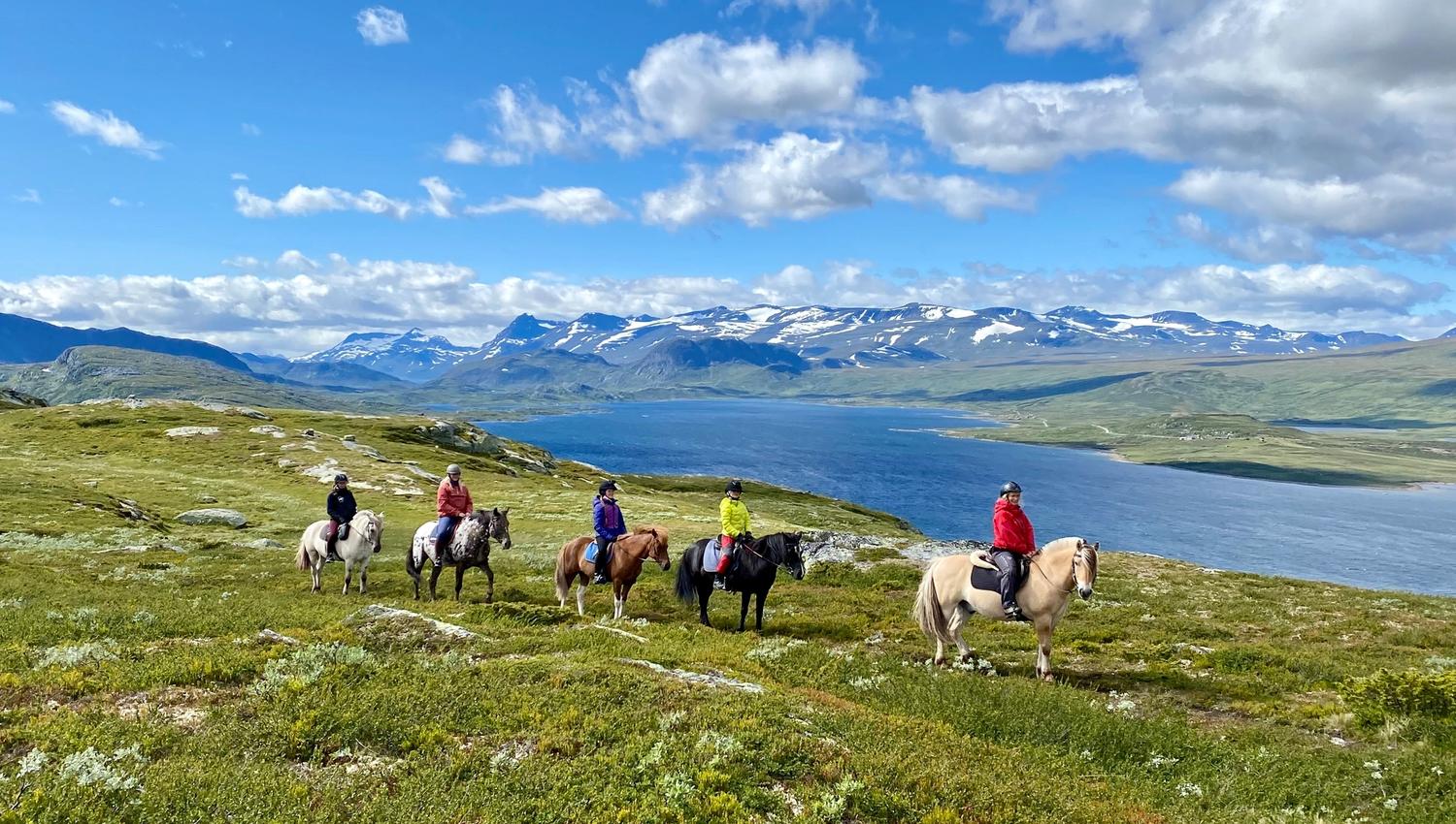 Ridetur til Olefjellet med flott utsikt til Jotunheimen og Vinstern.