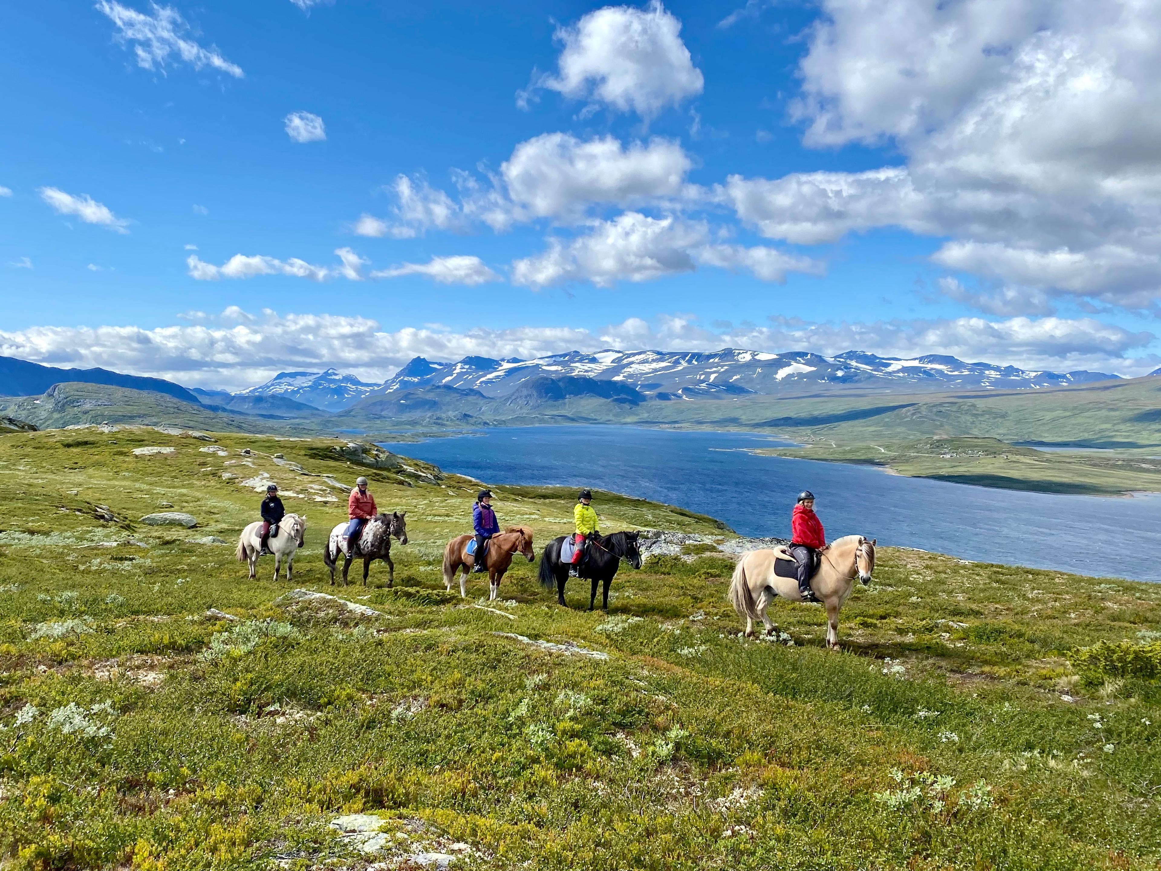 Ridetur til Olefjellet med flott utsikt til Jotunheimen og Vinstern.