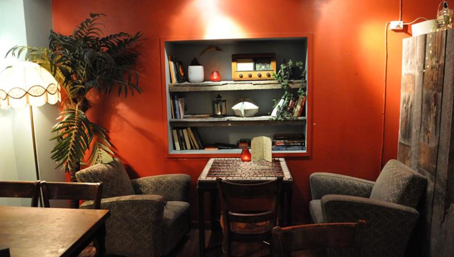 Cozy seating section.
