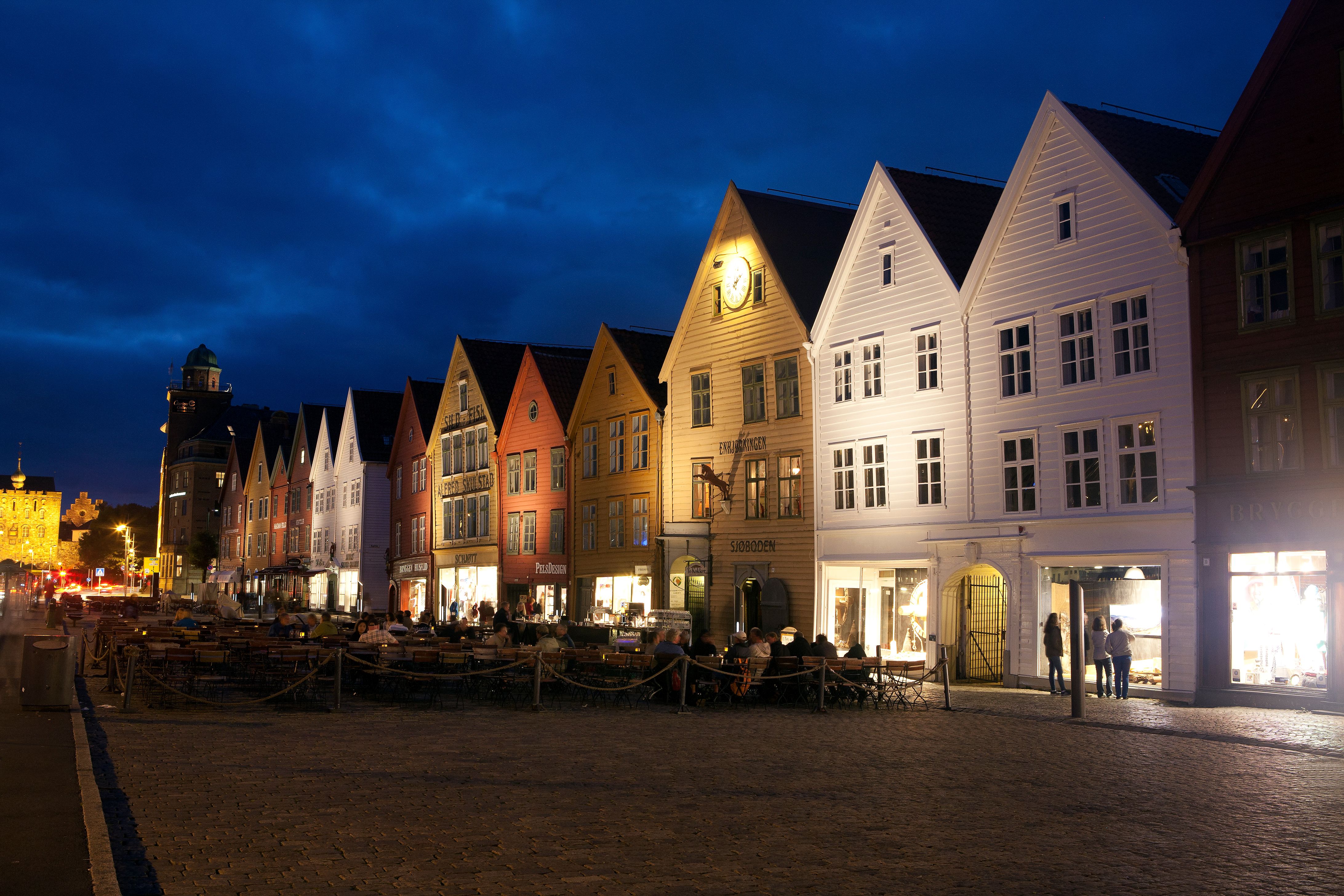 Evening at Bryggen in Bergen