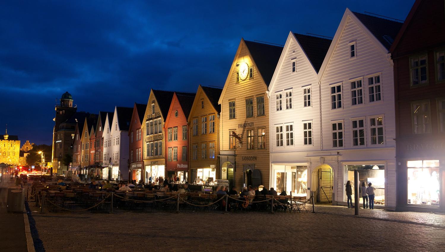 Evening at Bryggen in Bergen