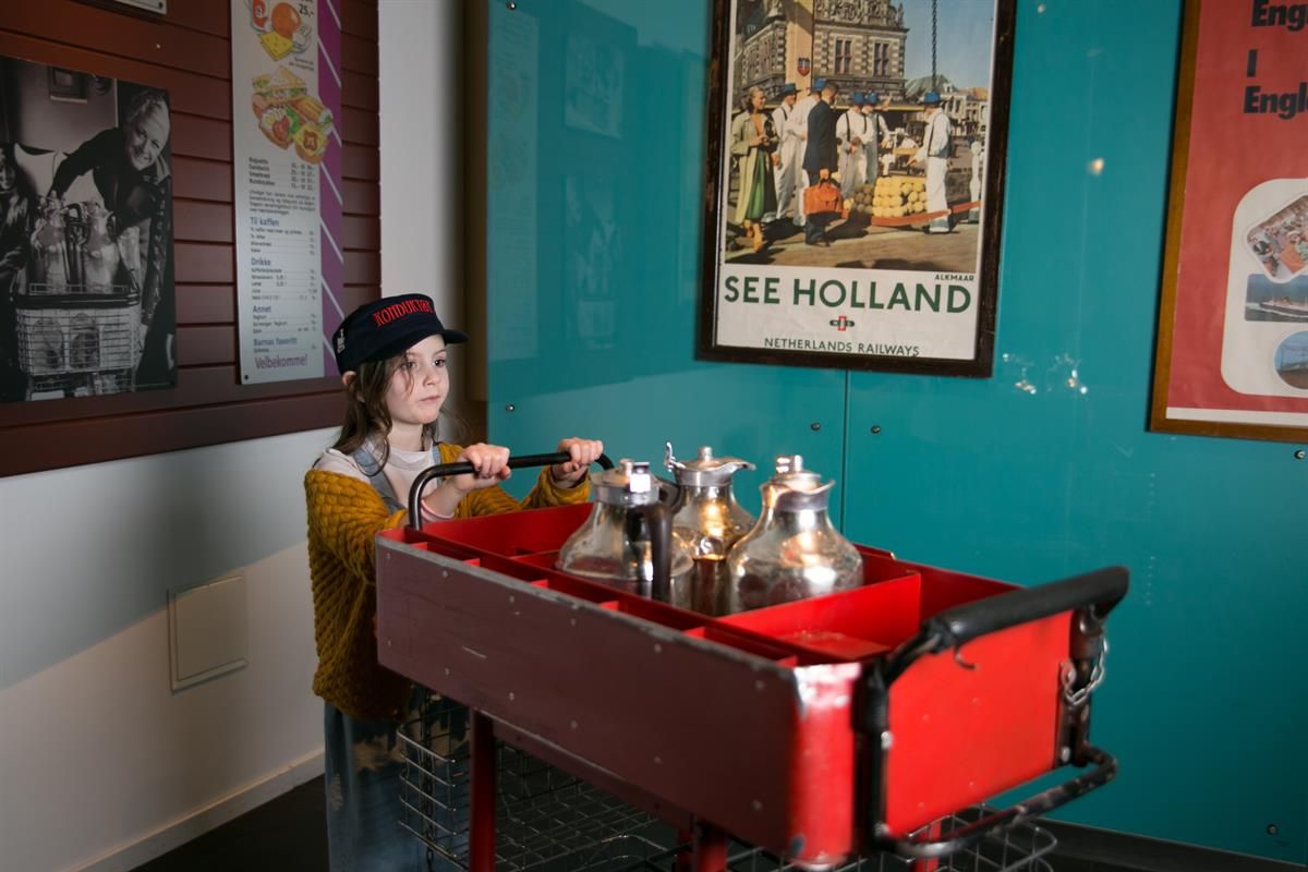 Utstilling inne på Norsk Jernbanemuseum