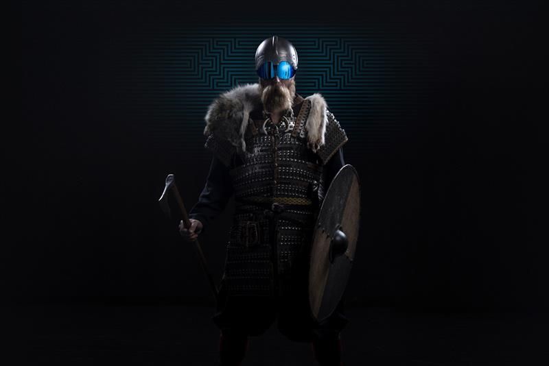 Man in a viking costume