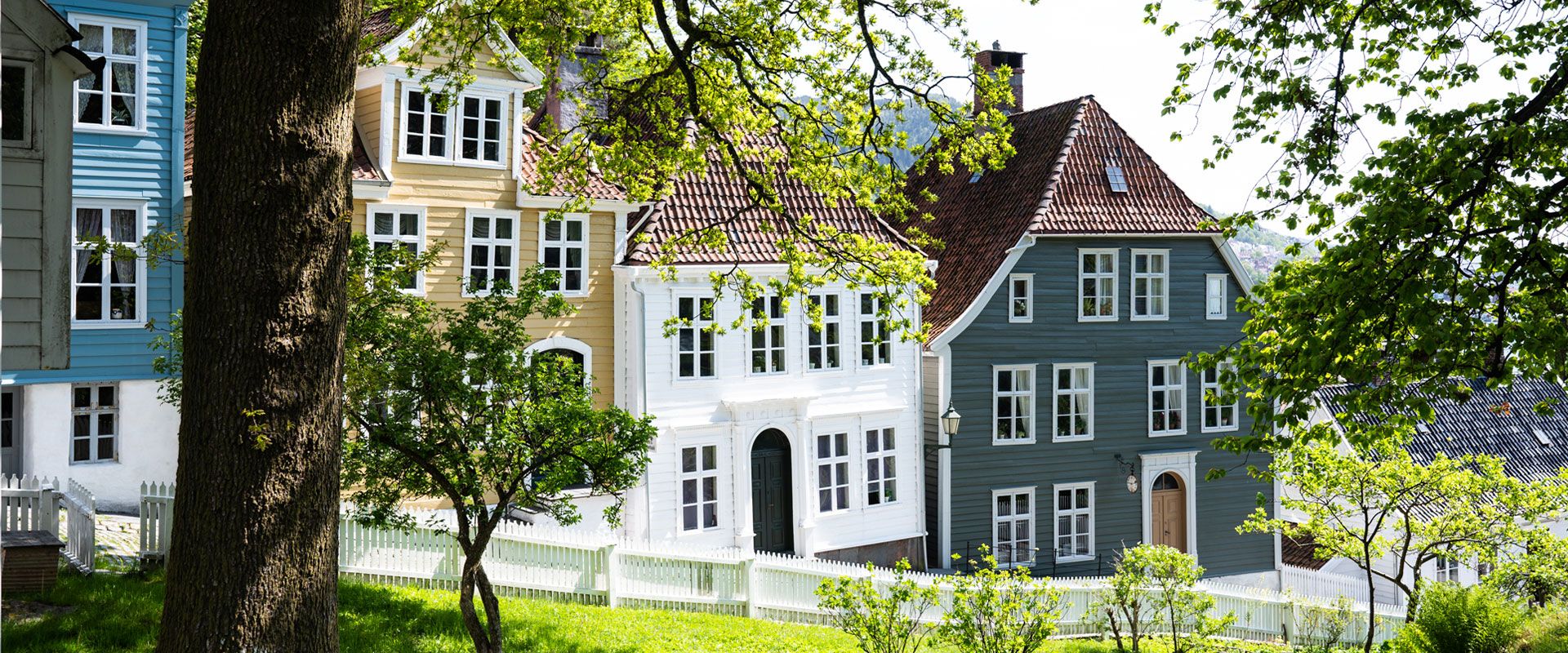Historiske hus i Gamle Bergen Museum