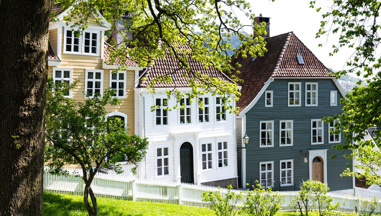 Historiske hus i Gamle Bergen Museum