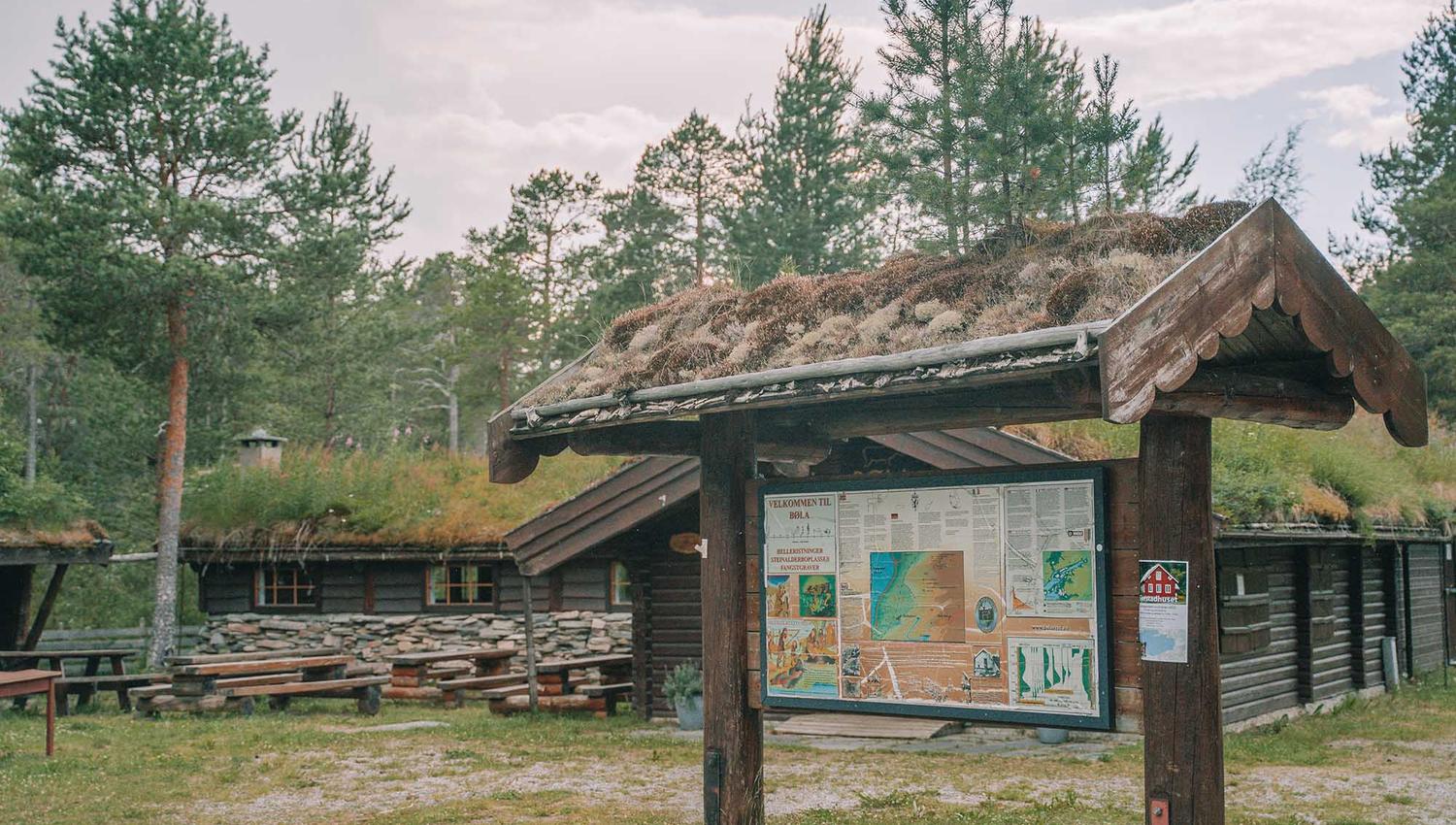 Infotavle ved Bøla kafe