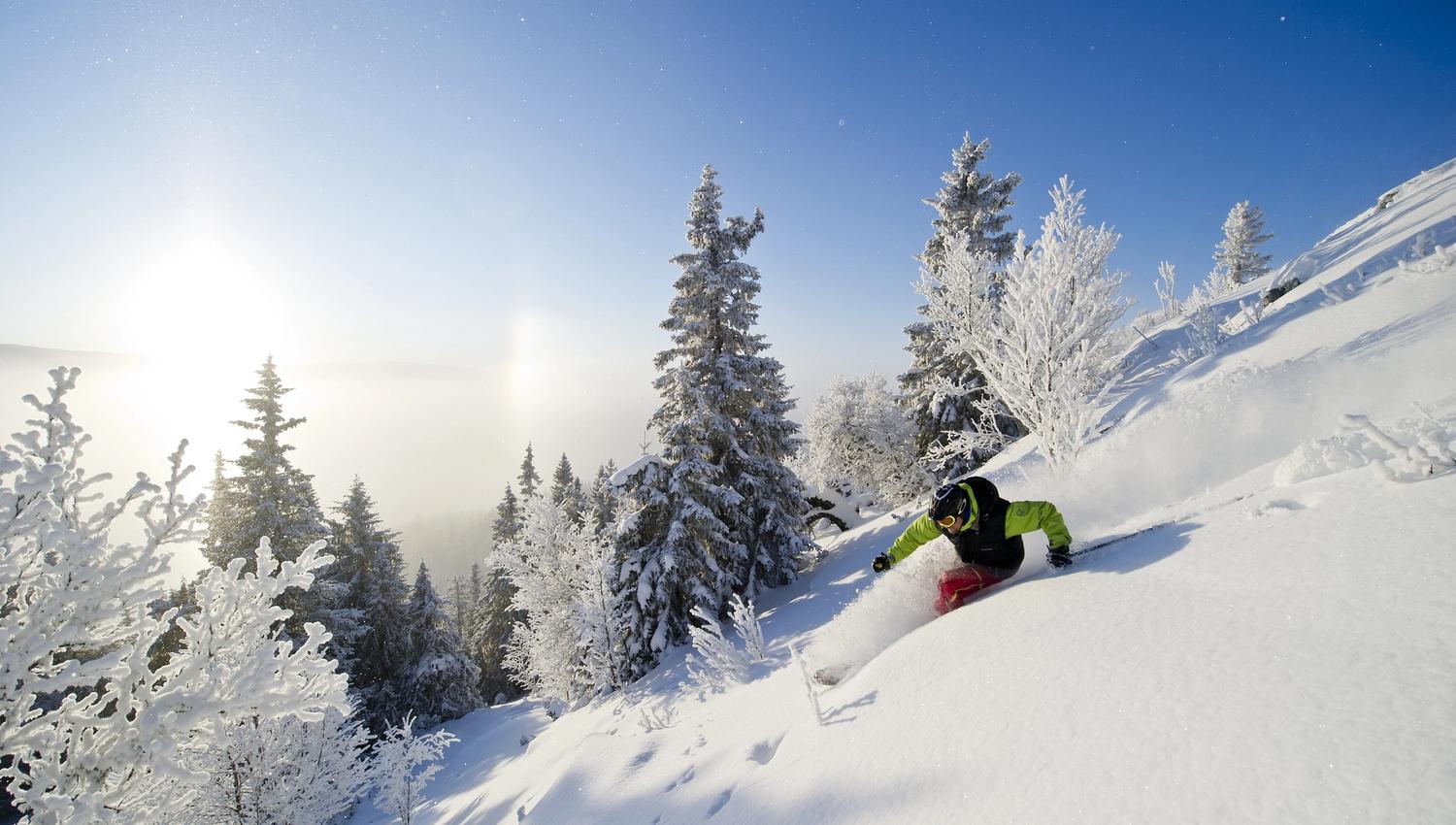Downhill skiing in Kvitfjell