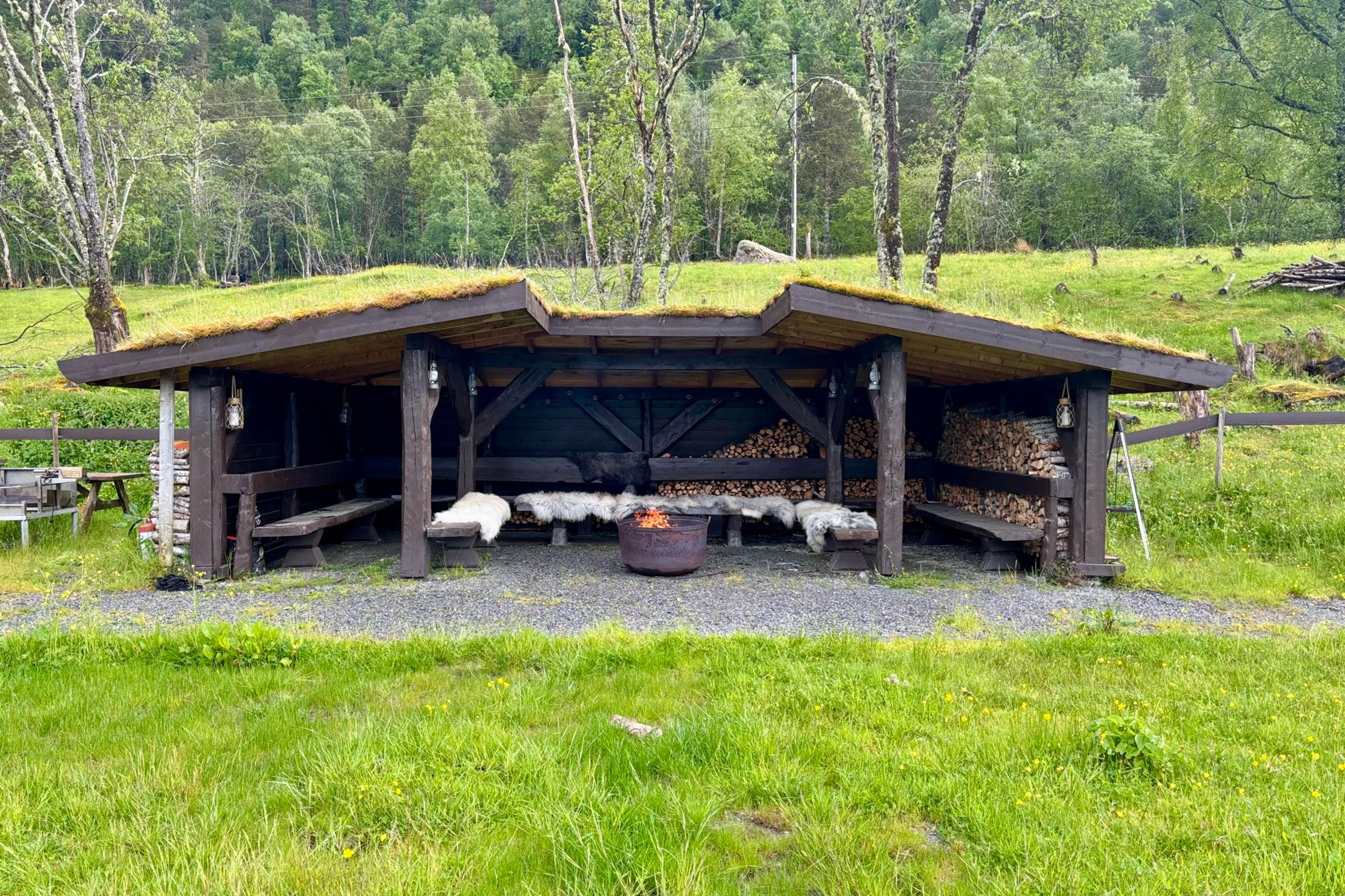 Nyt utsikten på villsauskinn fra gapahuken