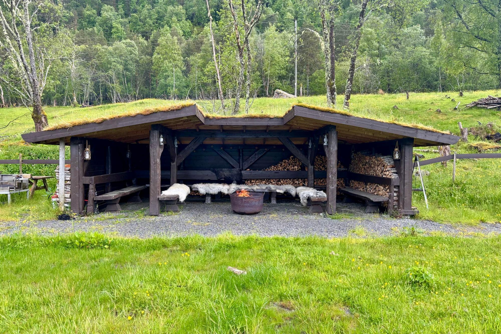 Nyt utsikten på villsauskinn fra gapahuken